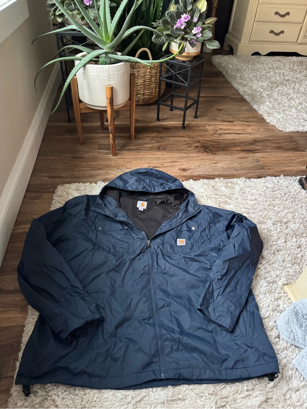 Carhartt Navy Hooded Raincoat Shell